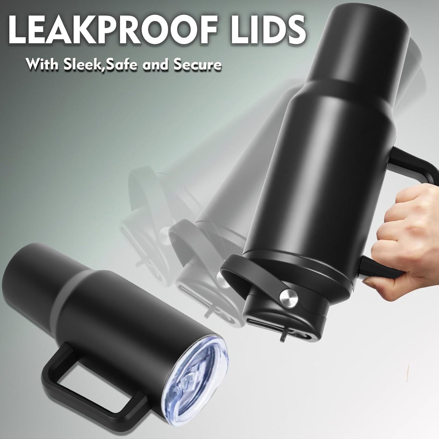 40oz Insulated Tumbler with Handle & Straw – Stainless Steel Travel Cup