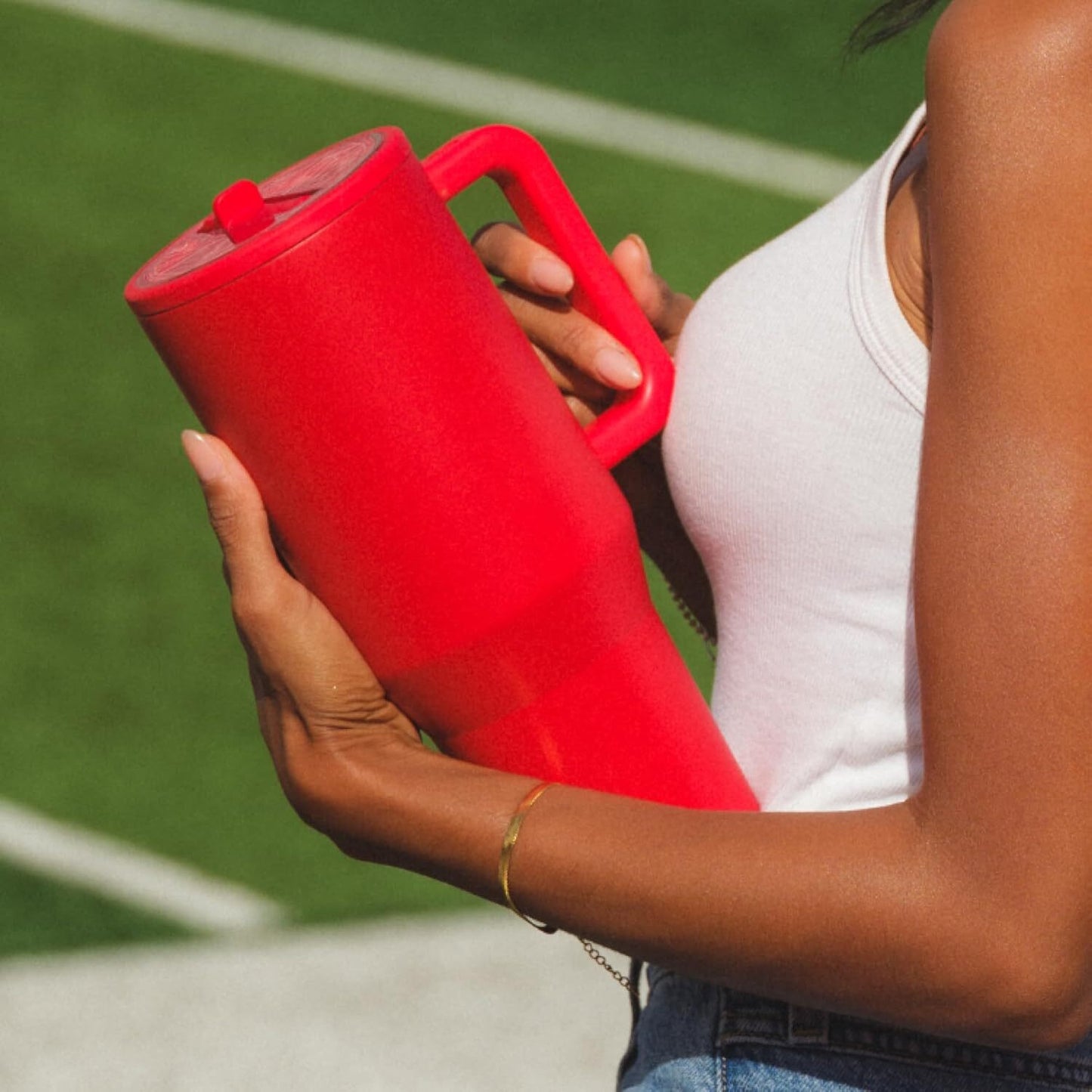 40oz Insulated Water Bottle with Handle & Flip Straw – Alumni Red